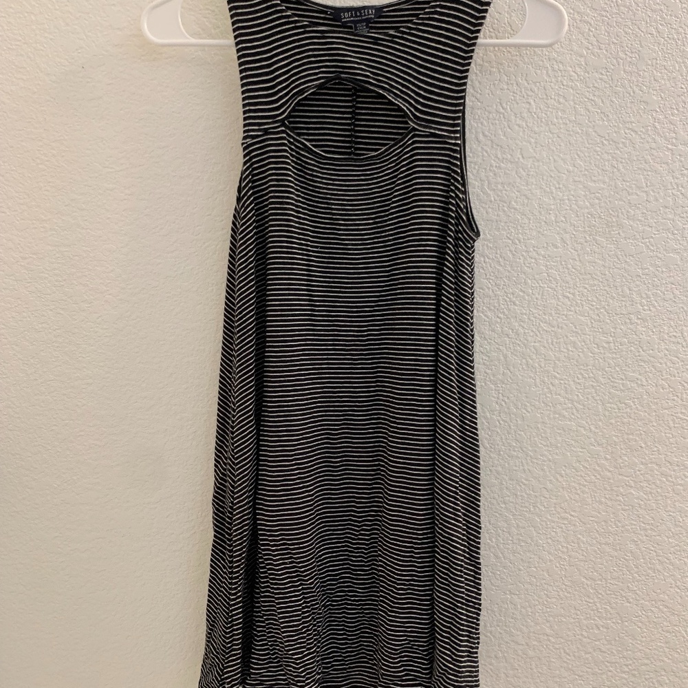 Striped black and white dress